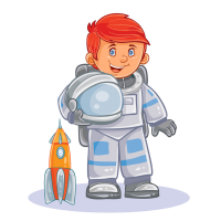 icon-of-small-child-astronaut-in-a-space-vector-13652016 85214